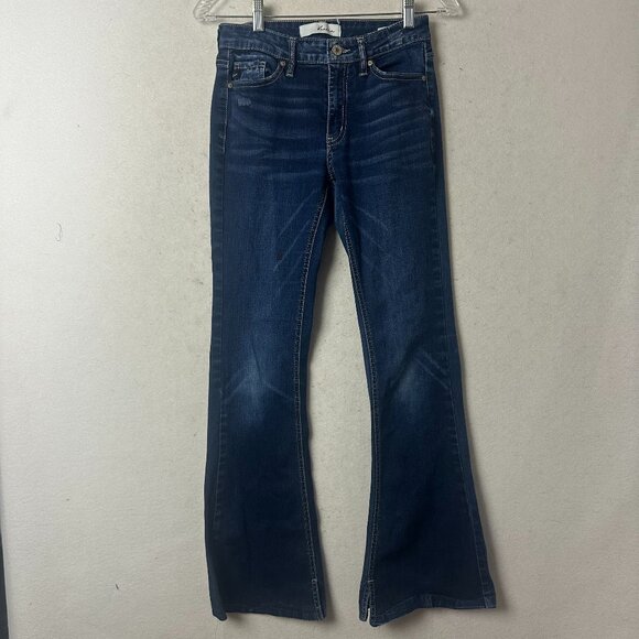 Kut From The Kloth Jeans SIZE 5/6 Heidi Mid Rise Flare denim 26 x 31 dark wash - Picture 1 of 5